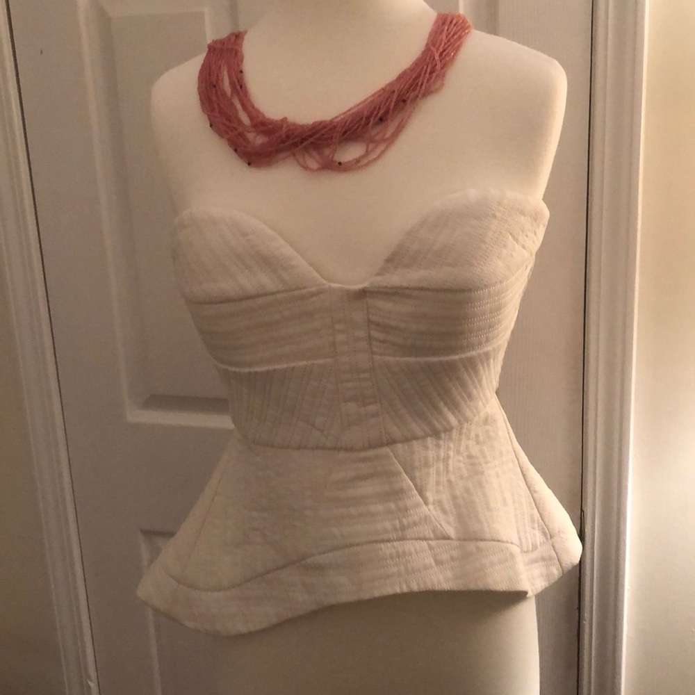 Peplum strapless top